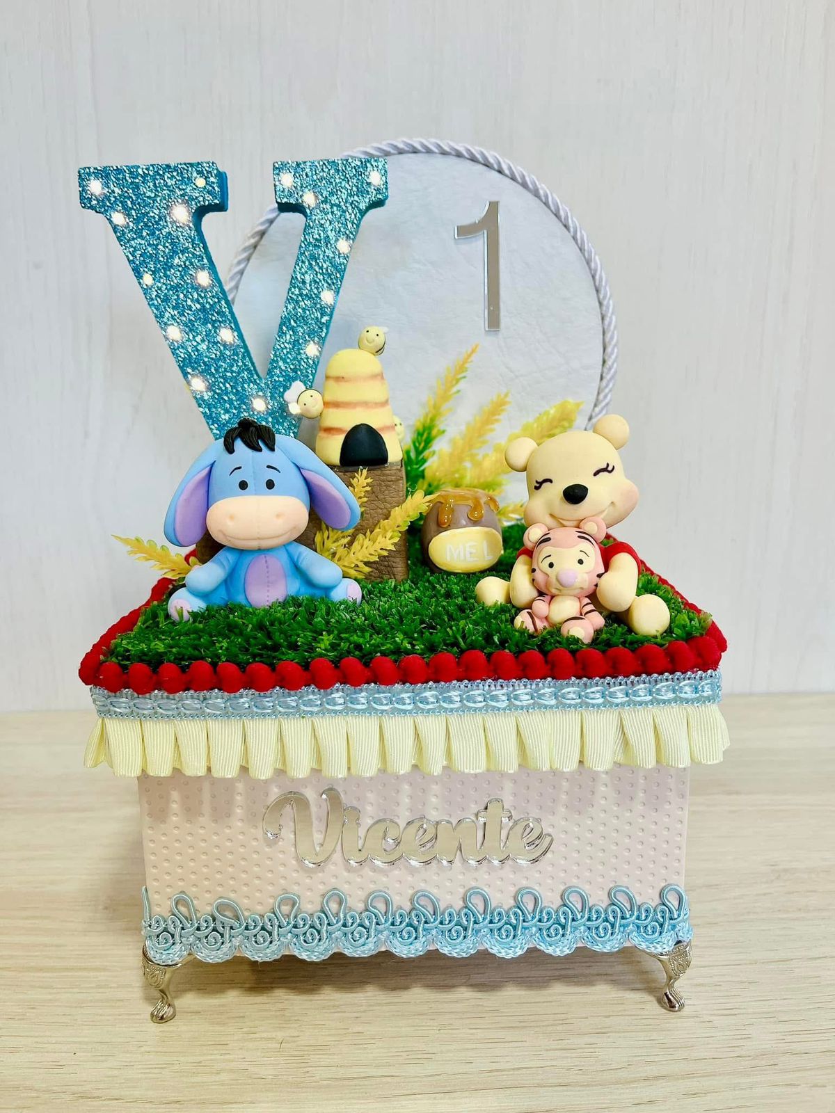 Caixa cenário sem movimento com iluminação e biscuit